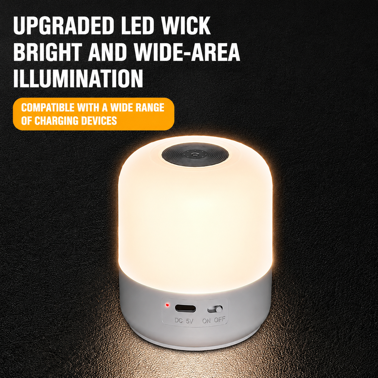 Portable Rechargeable Touch Night Light – 3 Color LED Lamp with Adjustable Brightness for Bedroom & Camping - Image 3